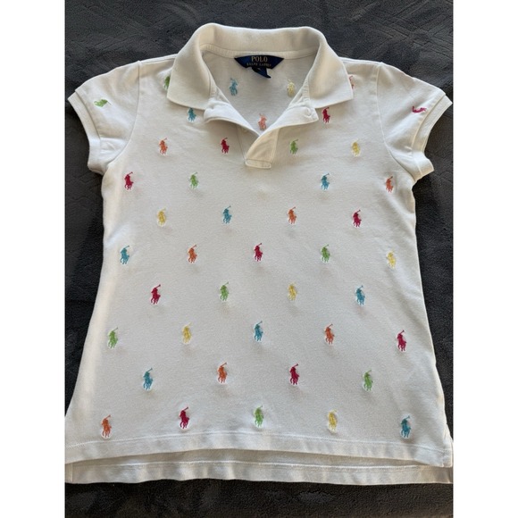 Polo Ralph Lauren Girl's Multipony Polo - White XL (16) - Picture 1 of 5